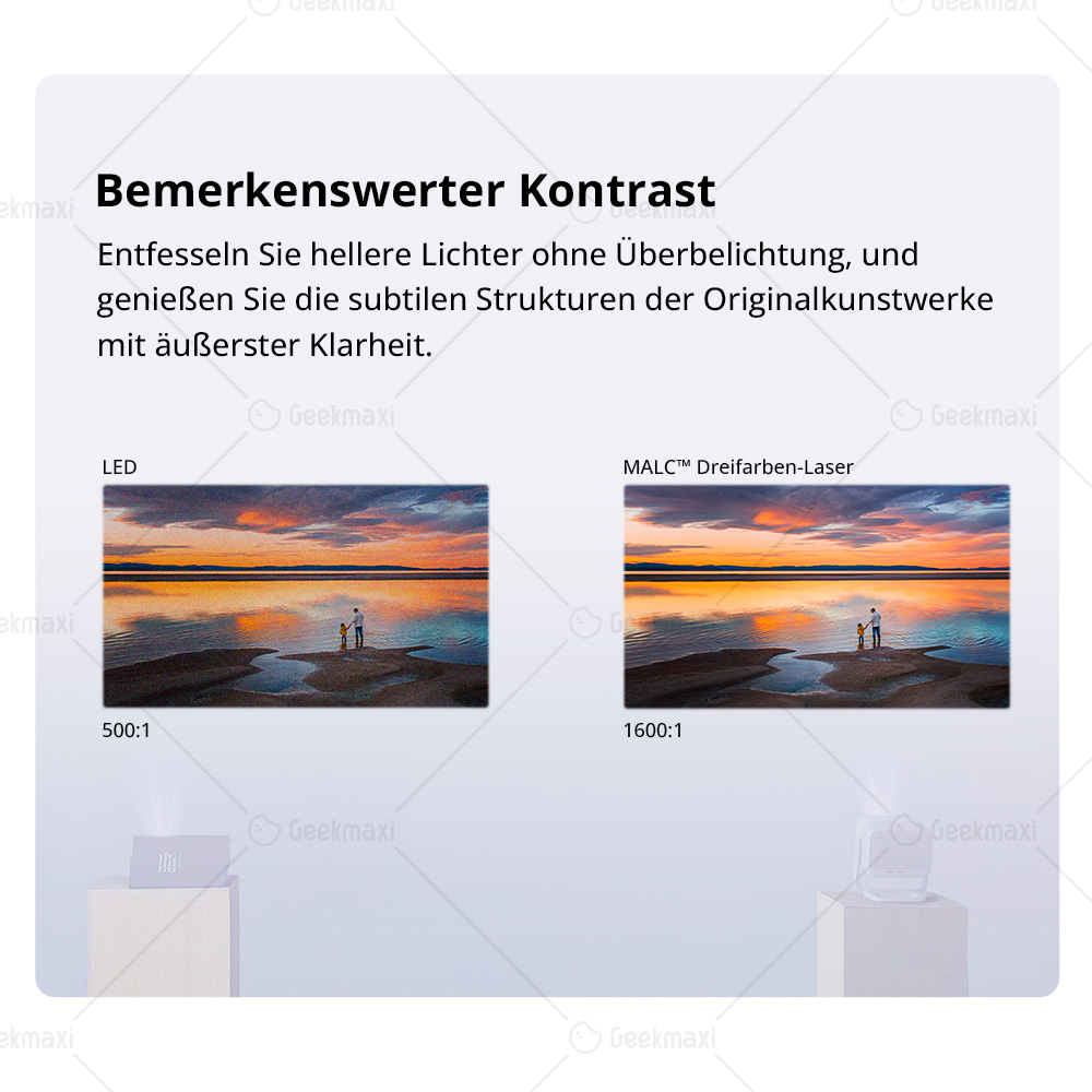 JMGO N1 1080P Tri-Color Laser Projektor, mit flexibler Gimbaleinstellung, 8800 CVIA Lumens(1600ANIS), HDR 10