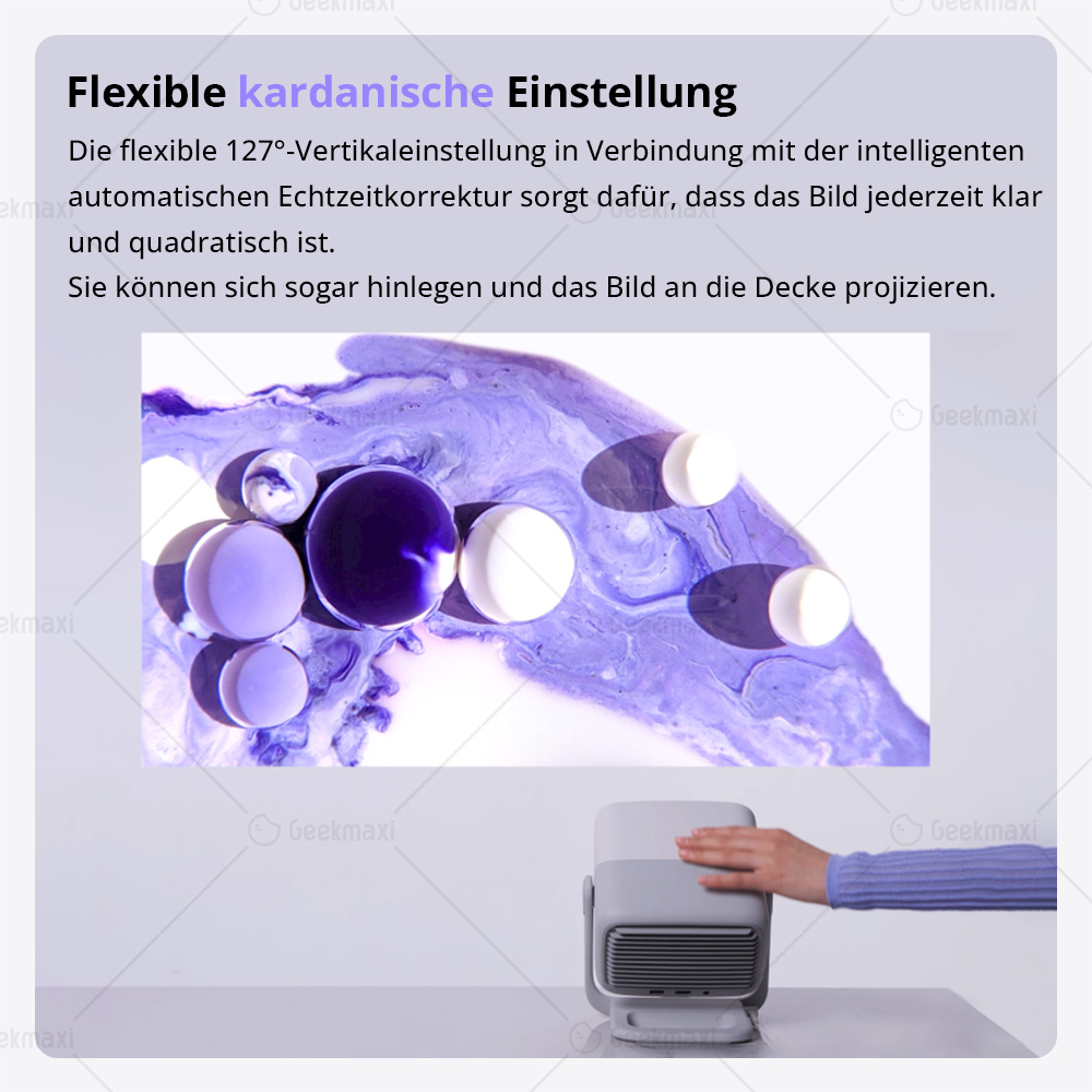 JMGO N1 1080P Tri-Color Laser Projektor, mit flexibler Gimbaleinstellung, 8800 CVIA Lumens(1600ANIS), HDR 10