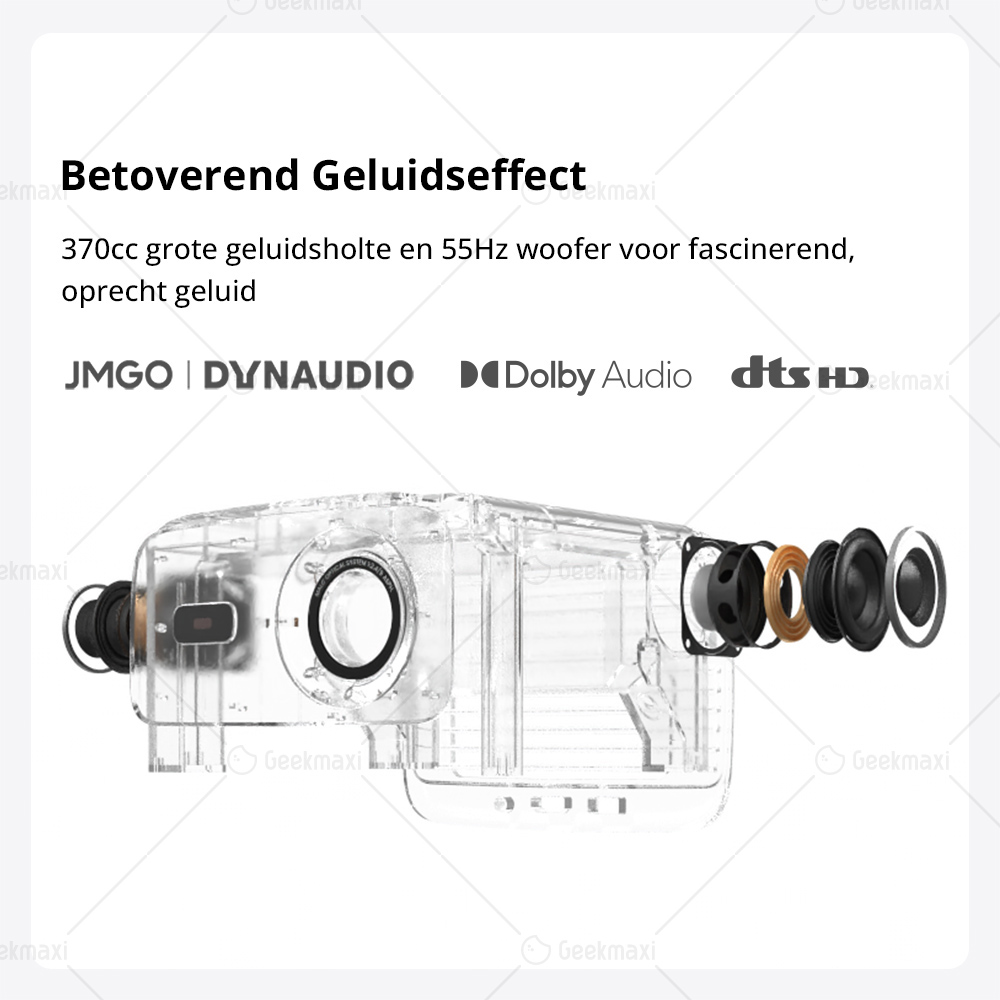 JMGO N1 1080P Driekleur Laser Projector, met Flexibele Gimbal Aanpassing, 800 CVIA Lumen(1600ANIS), HDR 10