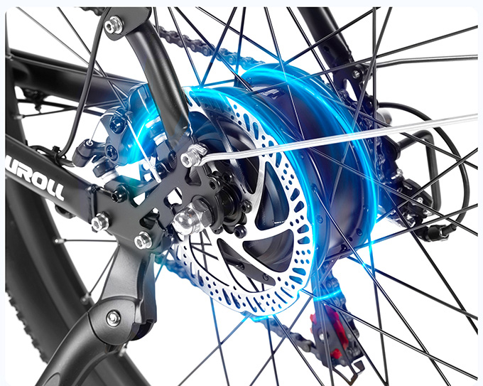 Touroll J1 Trekking Bike with 250W Motor,15.6Ah Battery, 27.5in Wheels,100km Range, Mechanical Disc Brake & E-Brake