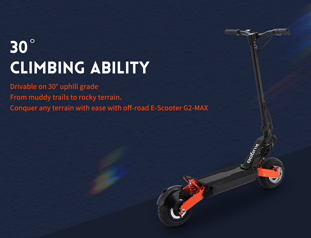 KUGOO G2 MAX Foldable Electric Scooter, 10 Pneumatic Tires, 1500W Motor, 48V 21Ah Battery, 55km/h Max Speed