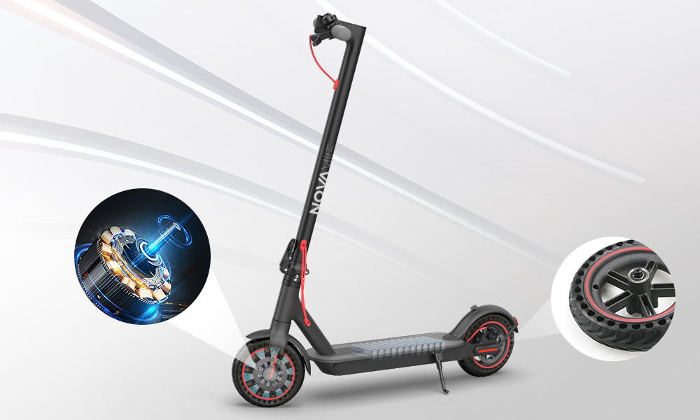 NOVAMILE N20 Electric Scooter, 350W Motor, 36V 10Ah Battery, 25km/h Max Speed, Dual Disc Brakes, 8.5 Honeycomb