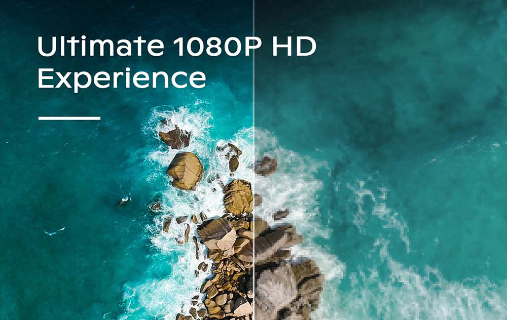 VIVIBRIGHT D5000 Projector, 1080P HD 600 ANSI Lumen Verticale Keystone Correctie 10W Luidspreker - Wit