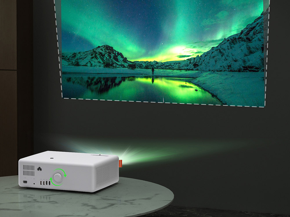 VIVIBRIGHT D5000 Projektor, 1080P HD 600 ANSI Lumen, vertikale Keystone-Korrektur, 10W Lautsprecher - Weiß