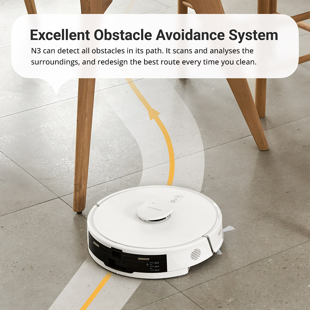 Neakasa NoMo N3 Robot Vacuum Cleaner with Self-Emptying Station, 4000Pa Suction, 2.5L Dustbin - White