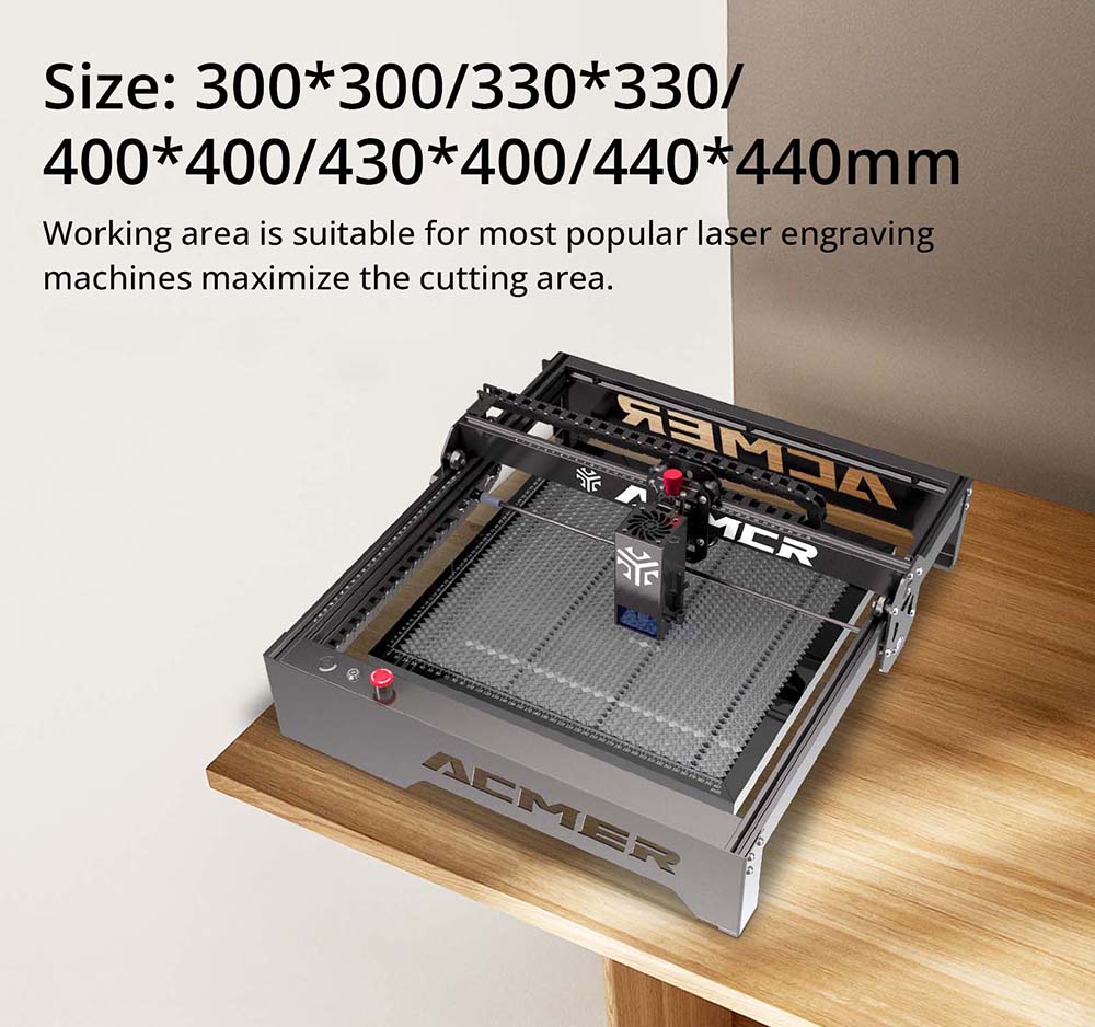 ACMER-E10 300x300x22mm Aluminum Laser Bed