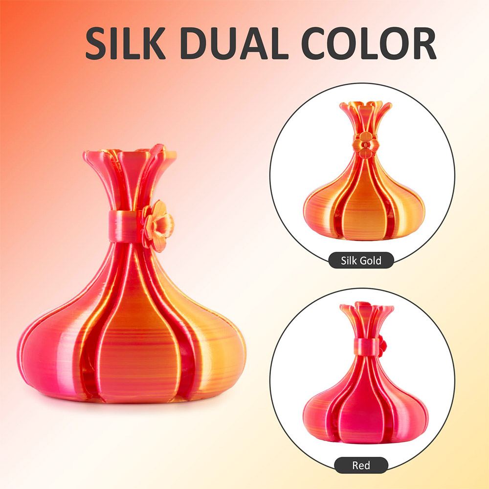Geeetech Dubbel Kleurig Silk PLA Filament 1kg - Goud en Rood
