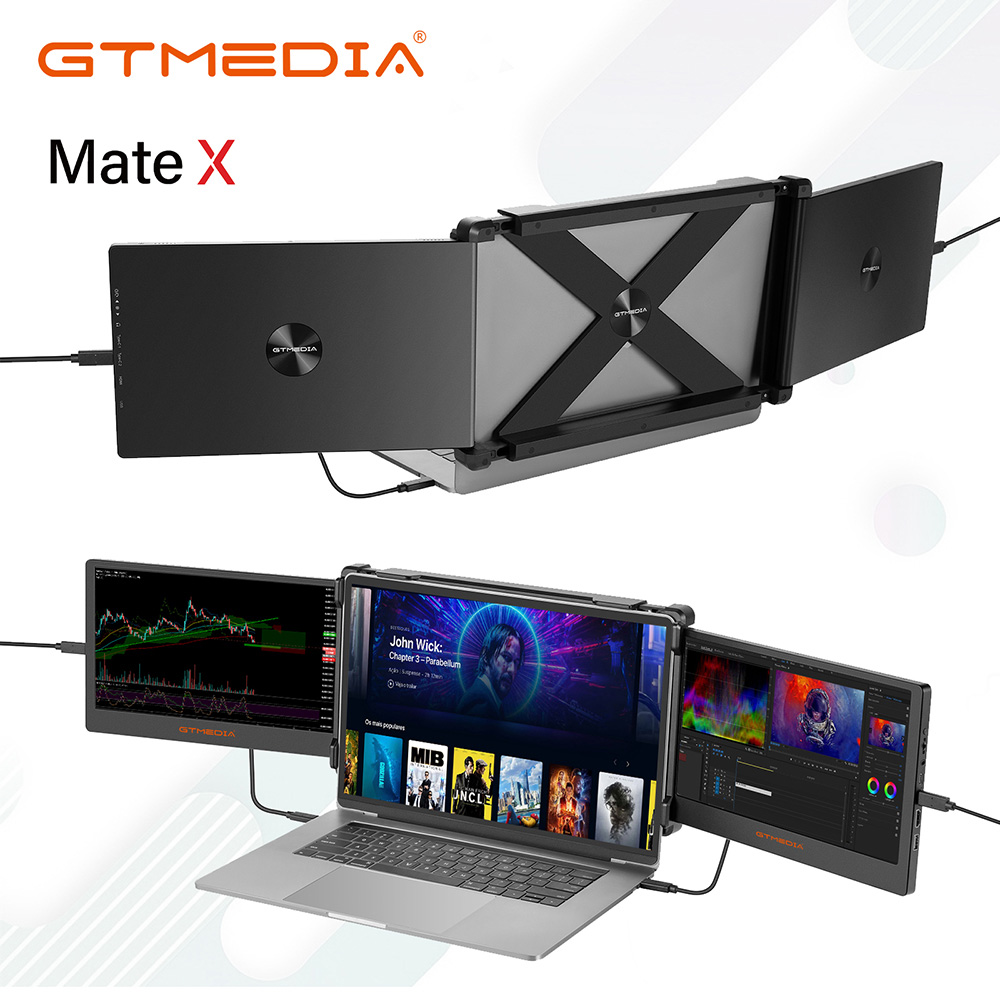 GTMEDIA MATE X Portable Dual Screen Monitor Laptop Screen Extender for 13-15 Laptop, 11.6 inches IPS Screen