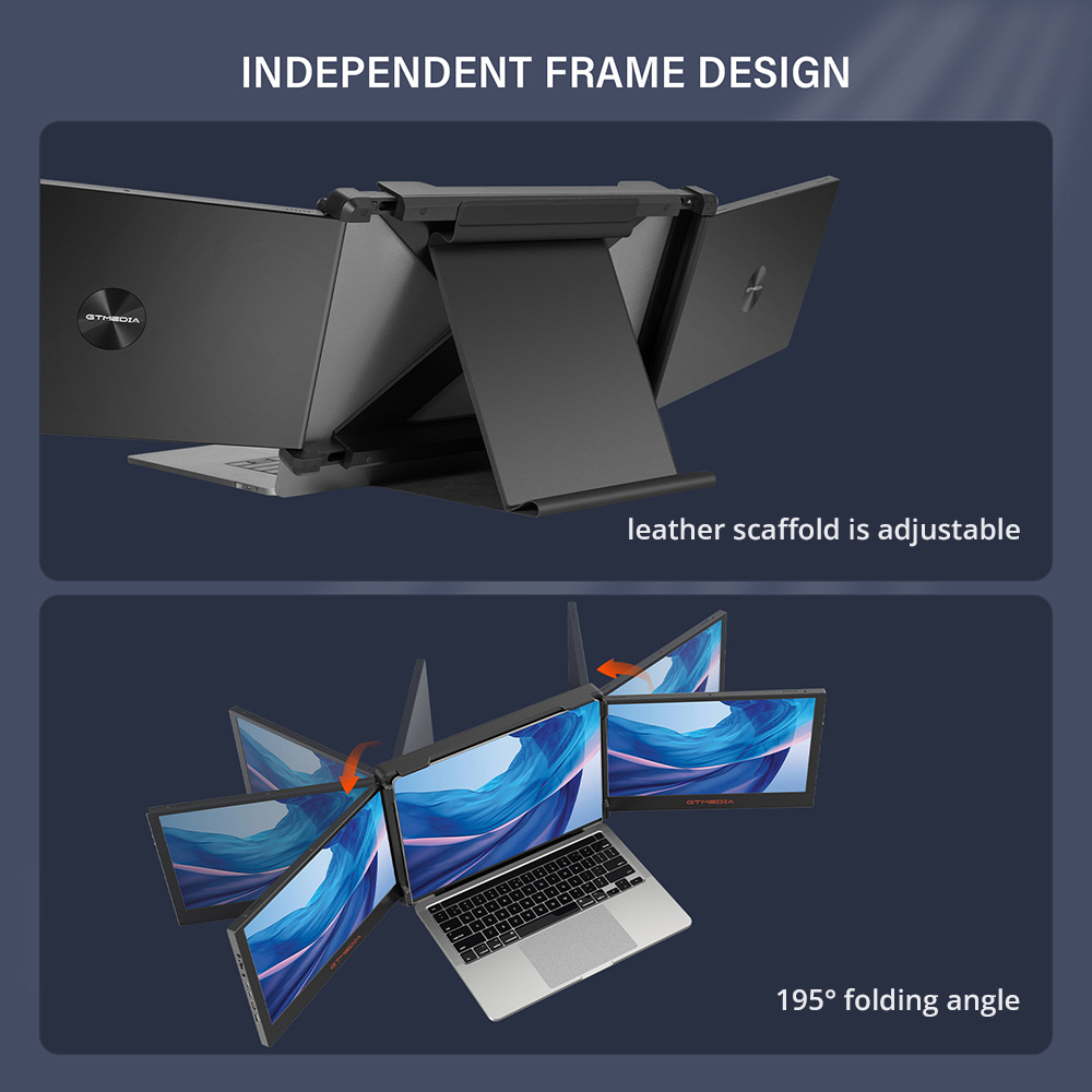 GTMEDIA MATE X Draagbare Dual Screen Monitor Laptop Screen Extender voor 13-15 Laptop, 11,6 inch IPS-scherm