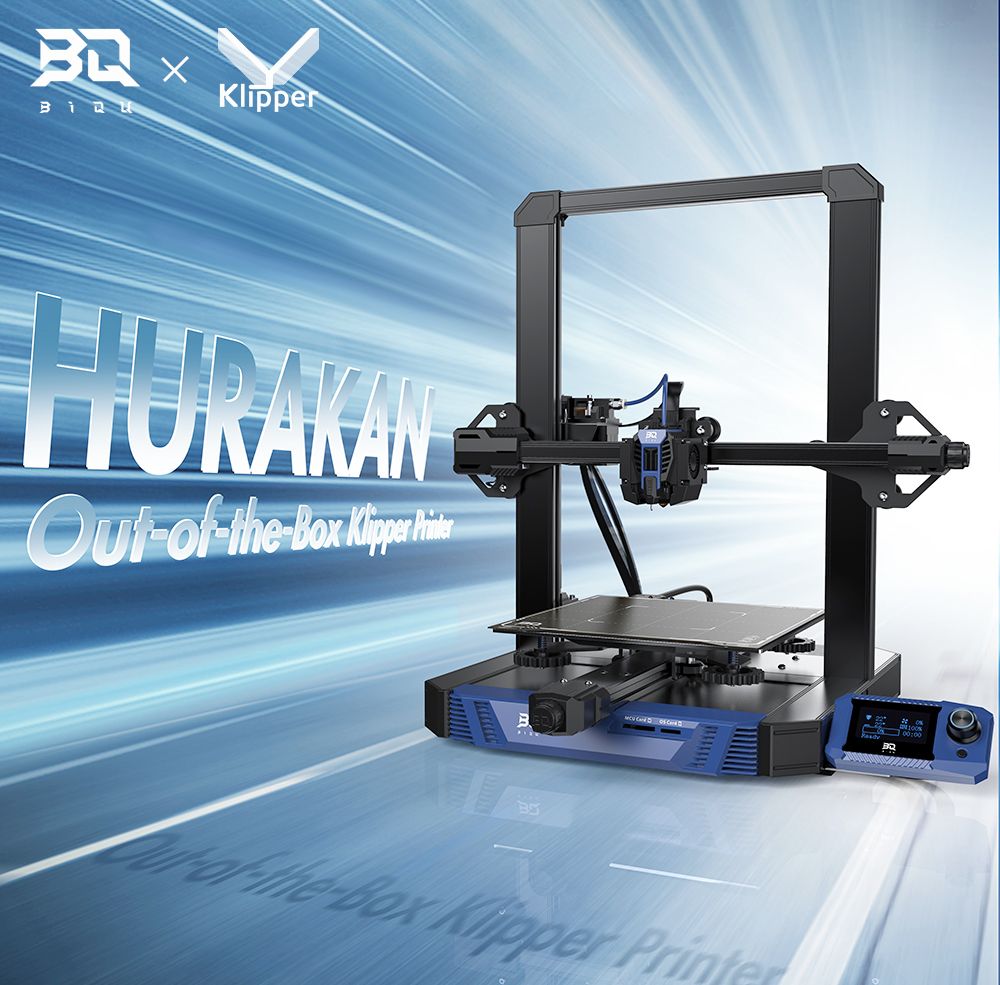 BIQU Hurakan 3D Printer, Klipper Firmware, Auto Leveling, Built-in Microprobe, Partitioned Hotbed