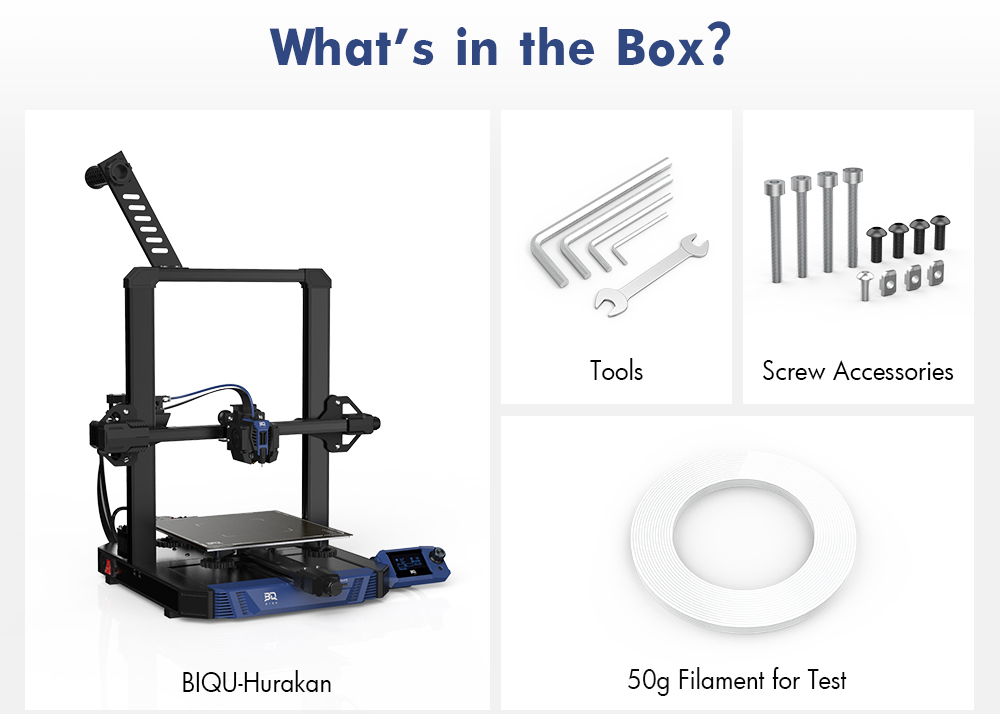 BIQU Hurakan 3D Drucker, Klipper Firmware, automatische Nivellierung, integrierte Mikrosonde, unterteiltes Hotbed