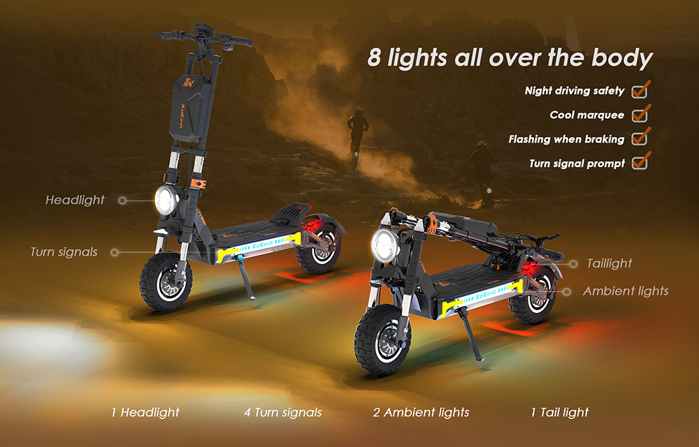 KuKirin G4 Max Foldable Off-Road Electric Scooter, 2*1600W Brushless Hub Motor, 12-inch Off-road Pneumatic Tires