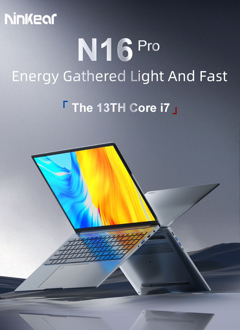 Ninkear N16 Pro Laptop, 16 2560*1600 IPS Screen, 165Hz Refresh Rate, Intel Core i7-13620H 10 Cores Up to 4.9GHz