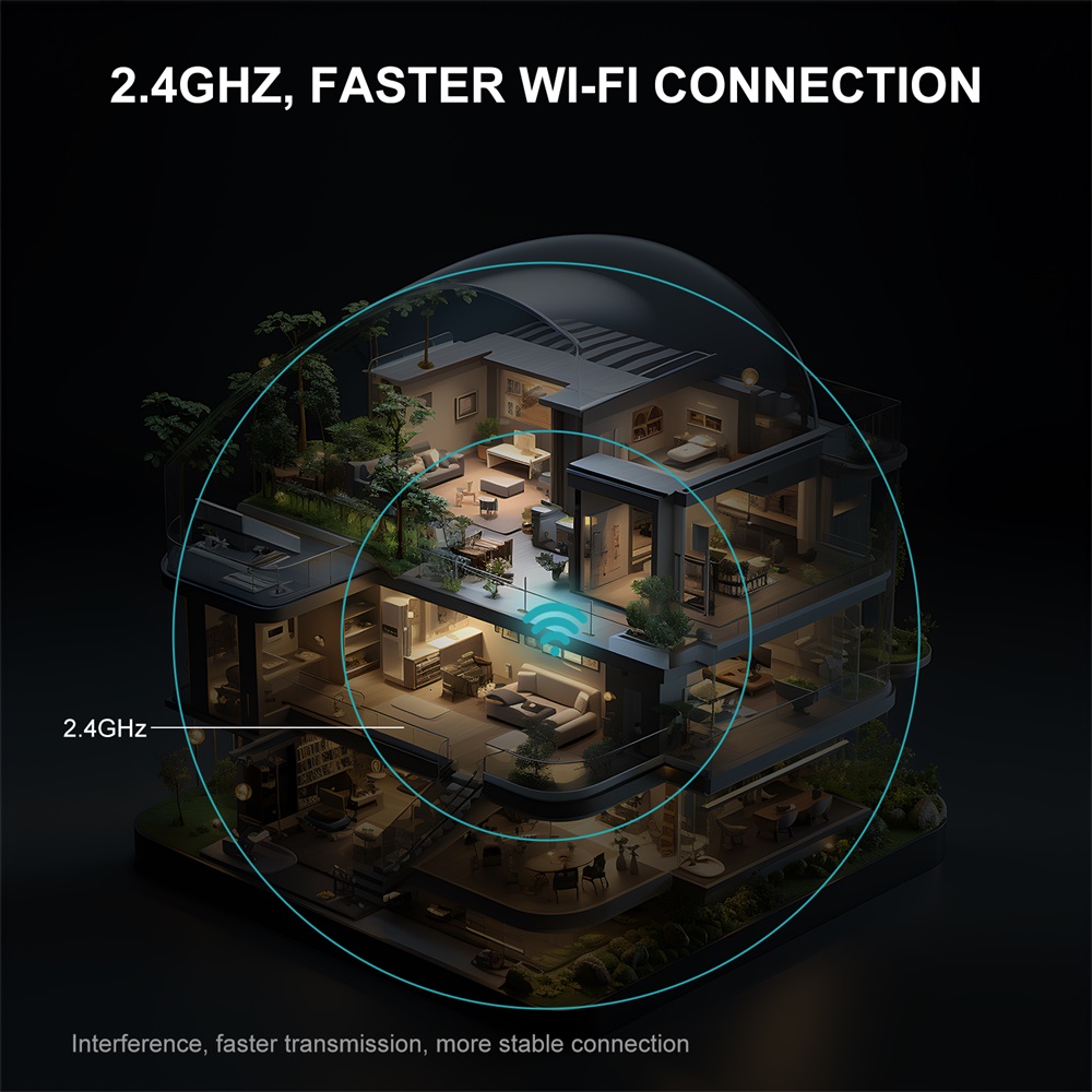 TALLPOWER C23 Indoor-Überwachungskamera, Ultra HD 2K, 2,4 GHz WLAN, Nachtsicht, Auto Tracking Infrarot-LED