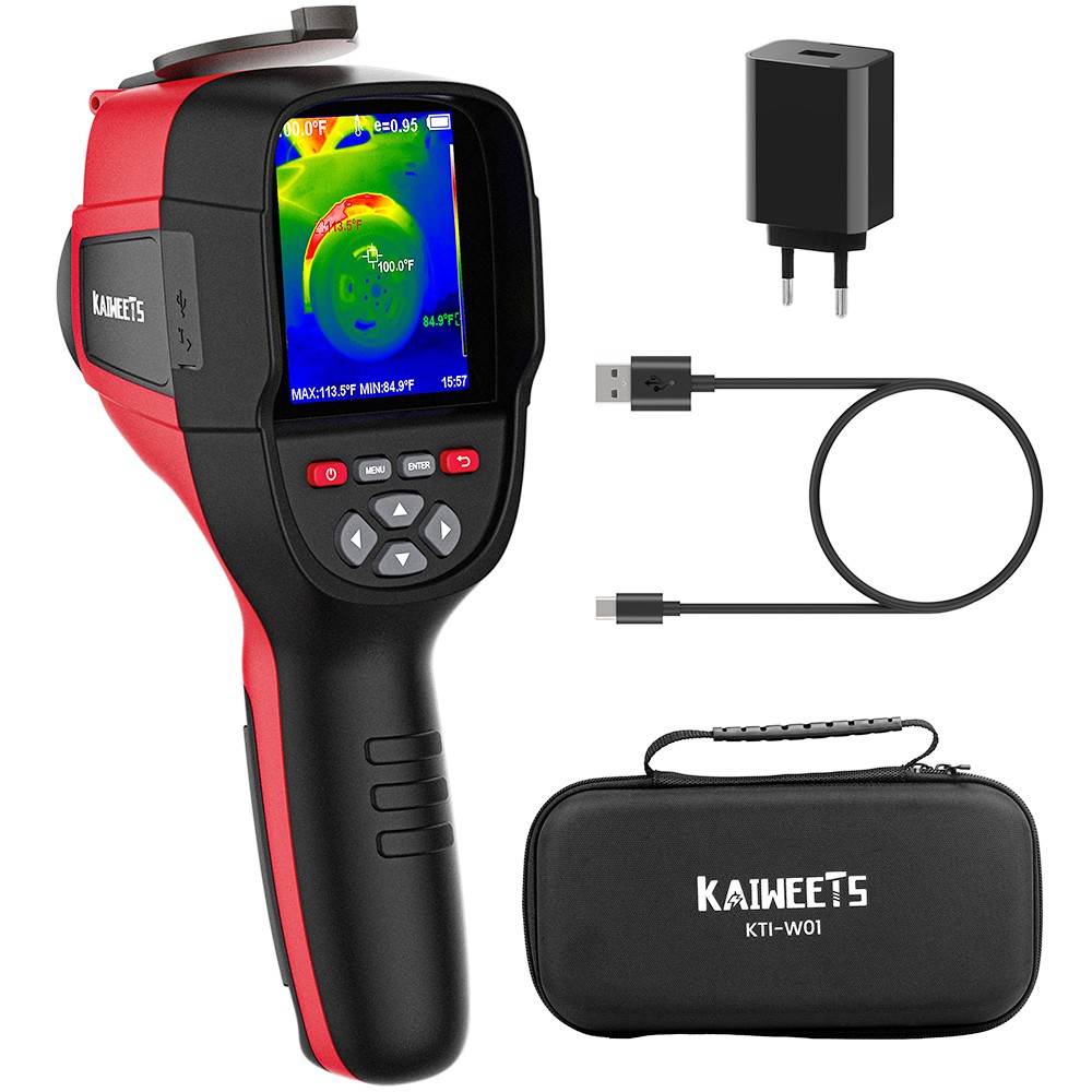 KAIWEETS KTI-W01 Thermal Imaging Camera, 256x192 IR Resolution, -4°F to 1022°F, 3500mAh Battery, IP54 Waterproof - EU Plug