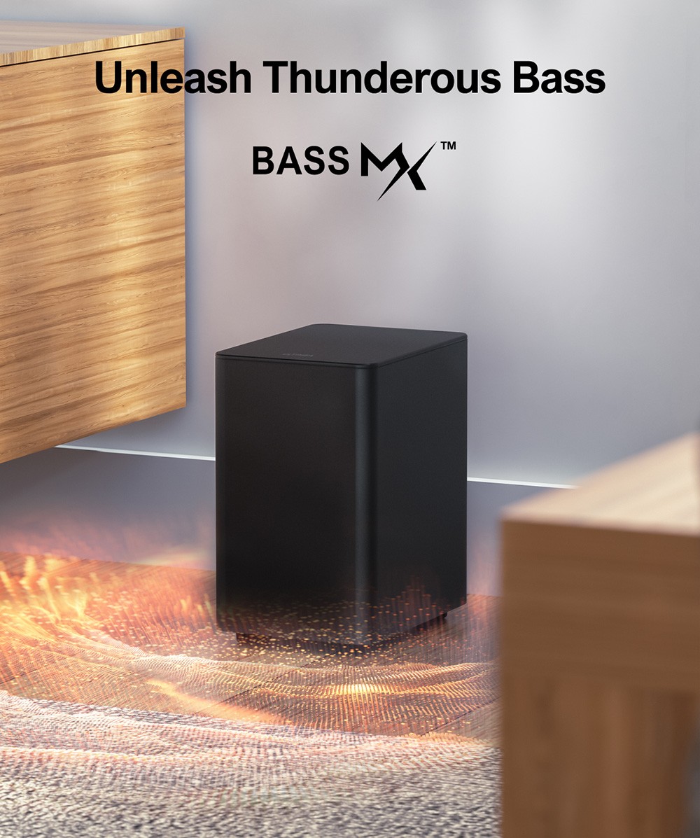 Ultimea Poseidon D50 5.1 Channel Soundbar with Subwoofer and Rear Surround Speakers, Adjustable Surround Level