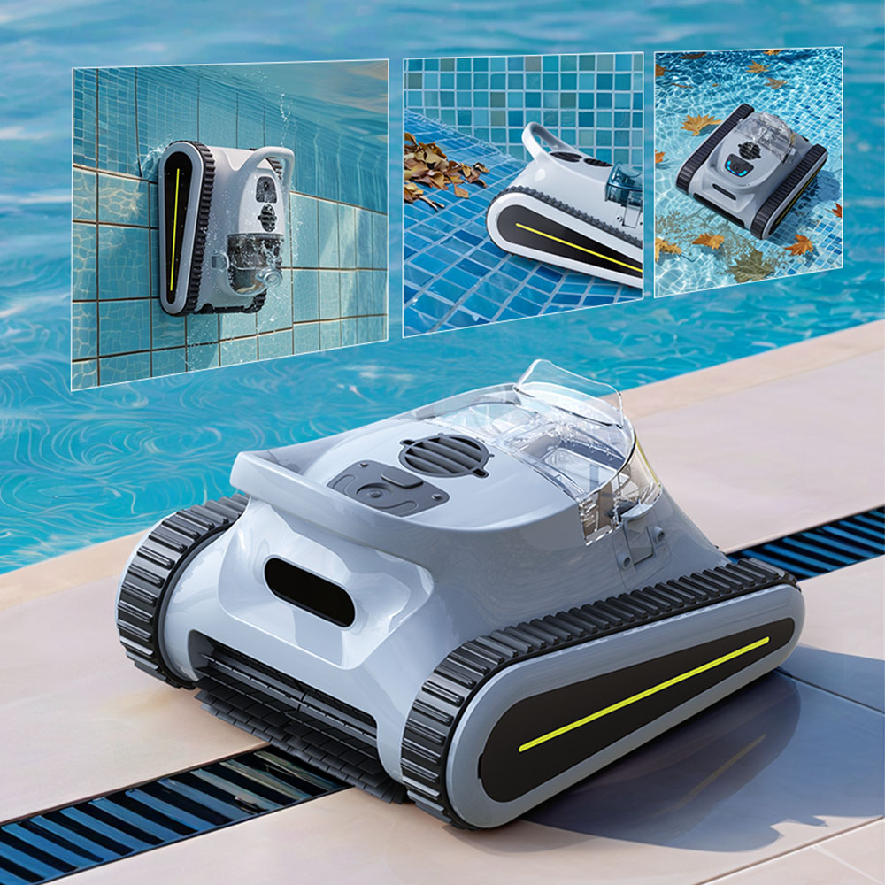 Seauto Crab Cordless Robotic Pool Vacuum, 45000Pa Suction, Wall-Climbing, LED/Voice Reminder