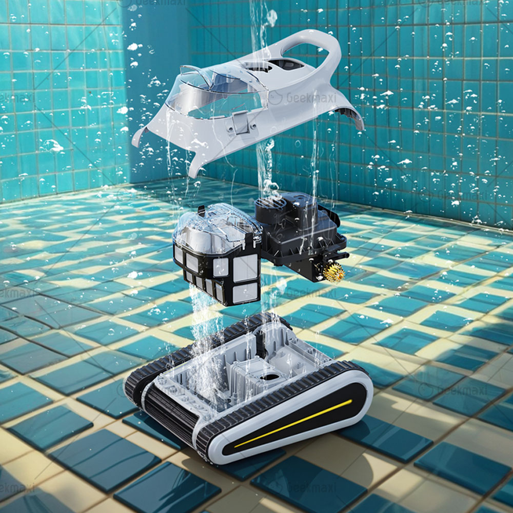 Seauto Crab Draadloze Robot Zwembadstofzuiger, 45000Pa Zuigkracht, Muurklimmen, LED/Stemherinnering