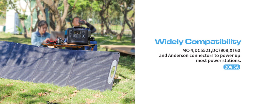 VDLPOWER SC0201 200W Foldable Portable Solar Panel, 20V Monocrystalline Cell, Adjustable Kickstand