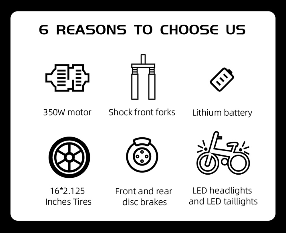 Niubility B16S Elektrische Fiets, 350W Motor, 36V 14.5AH Batterij, 16*2.125 Inches Banden, 30km/h Maximale Snelheid