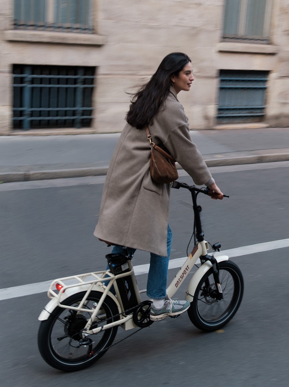 ONESPORT OT16-2 Foldable Electric Bike, 250W Motor, 48V 17Ah Battery, 20*3.0 inch Tires - White