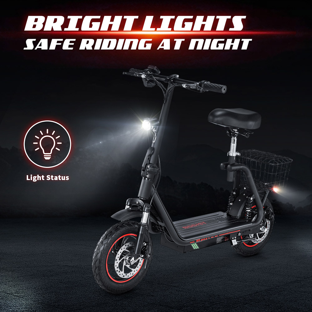 Bogist M5 Pro-S elektrische scooter met zadel, 500W motor, 12 Inch luchtband, 48V 13Ah accu