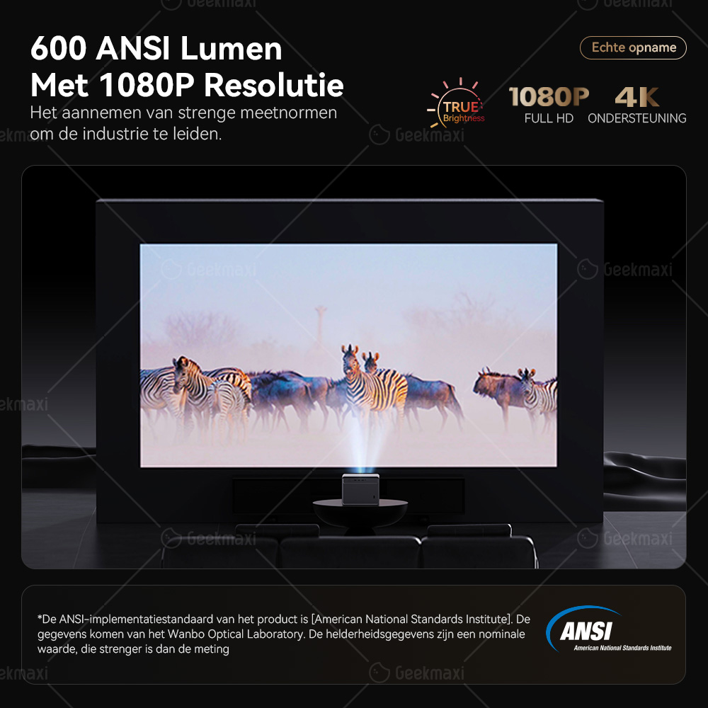 WANBO DaVinci 1 Pro Projector, 600 ANSI, Native 1080P, Android 11, 5G/2.4G WiFi, Netflix Gecertificeerd