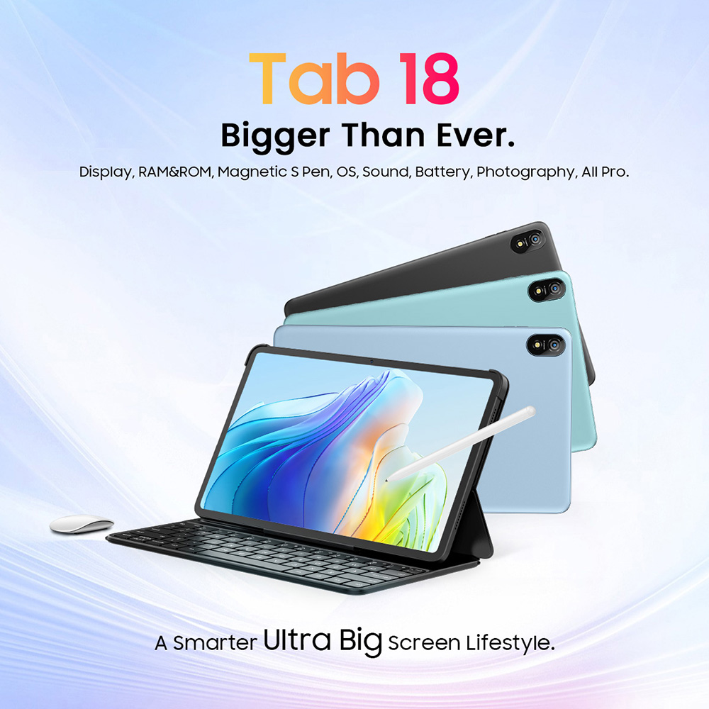 BLACKVIEW TAB 18 4G Tablet, 1200*2000 12 IPS-scherm, MediaTek Helio G99 8 Core, Android 13, 8GB RAM 256GB ROM - Grijs