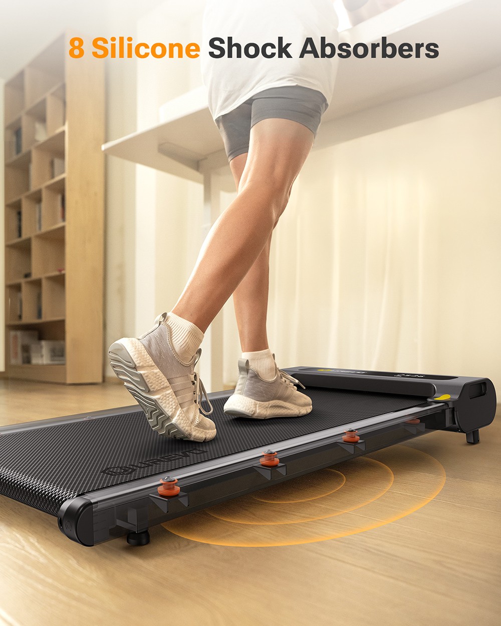 UREVO E3S Walking Treadmill with Incline, Quiet 2.25 HP Motor, LED Display, Remote Control, 0.9-6.4 kmph Speed