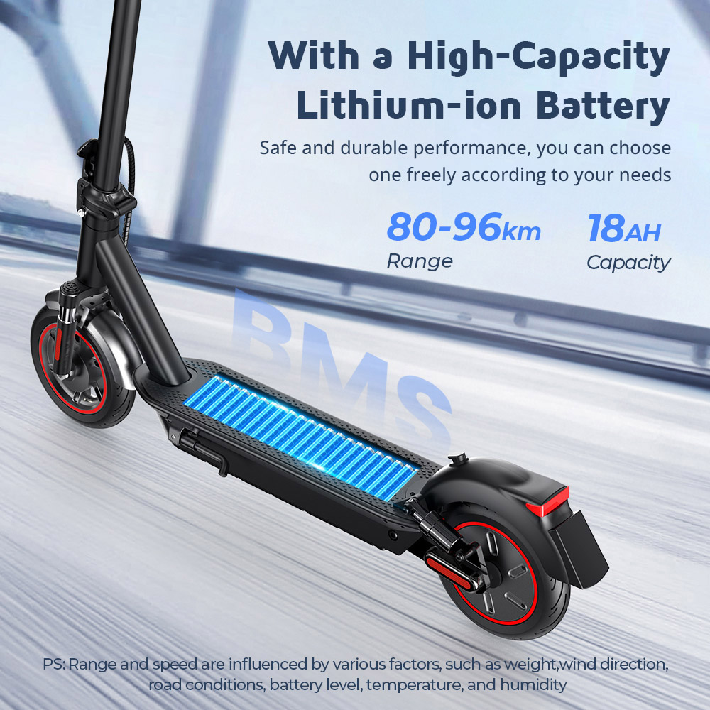 iScooter i10Max opvouwbare elektrische scooter, 750W motor, 48V 18Ah batterij, Knipperlicht, 45 km / h max. snelheid
