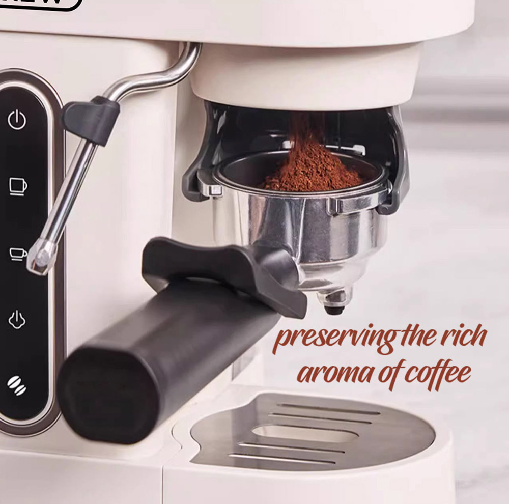 HiBREW H14 Espresso Coffee Machine, 20 Bar High Pressure, 15-gear Grinder Setting, Pre-brew Function - Beige