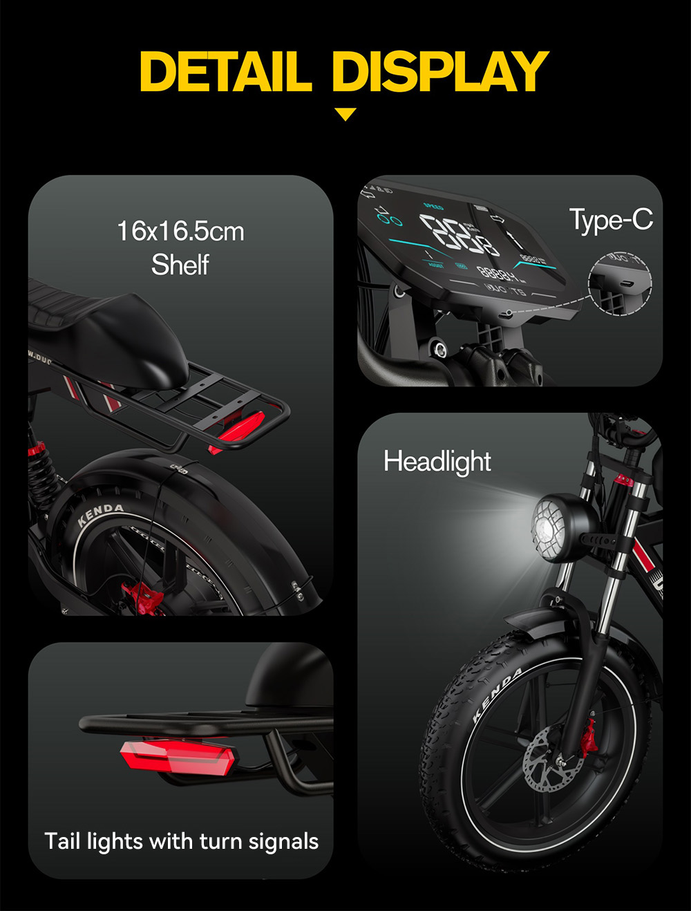 DUOTTS F20 Electric Bike, 750W Motor, 52V 27Ah Battery, 20*4.0 Inch Fat Tires, 50km/h Max Speed, Turn Signal