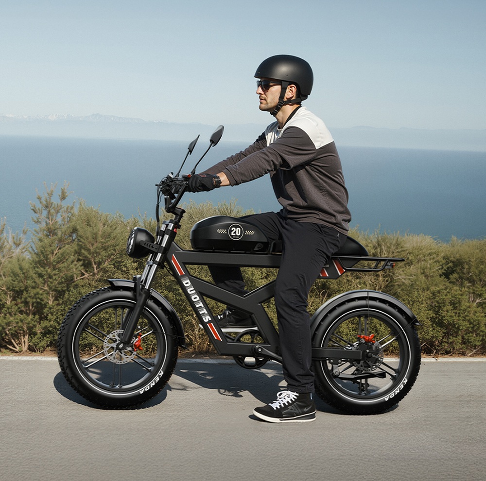 DUOTTS F20 Electric Bike, 750W Motor, 52V 27Ah Battery, 20*4.0 Inch Fat Tires, 50km/h Max Speed, Turn Signal