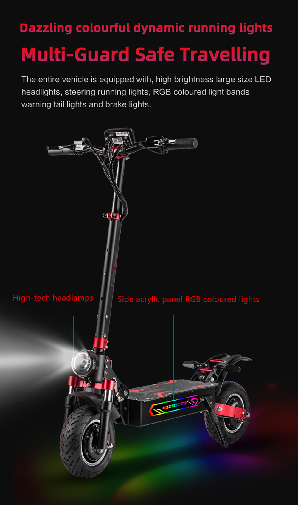 Foldable Electric Scooter BOYUEDA Q7 Pro Max, 1600W*2 Motor, 52V 28AH Battery, 10-inch Tire, 70km/h, 110km Range