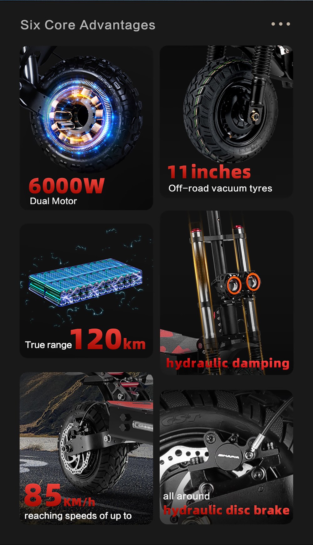 BOYUEDA S3-11 Foldable Electric Scooter, 2*3000W Motor, 60V 38AH Battery, 11-inch Tire, 85km/h