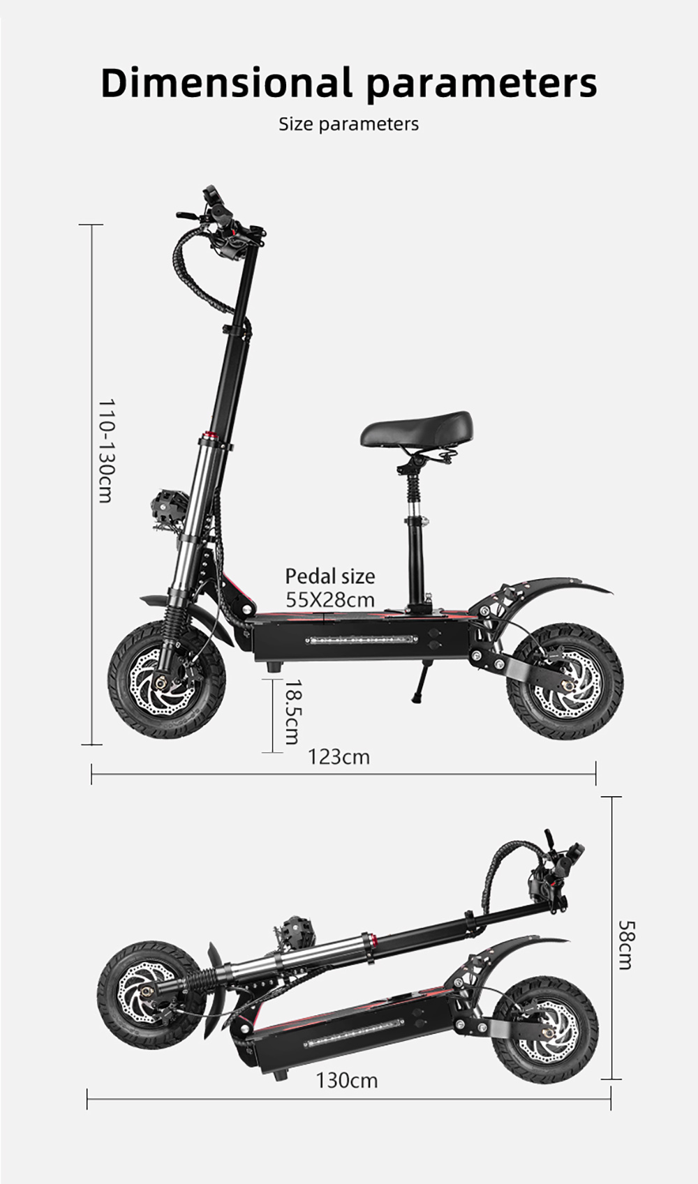 BOYUEDA S3-11 Foldable Electric Scooter, 2*3000W Motor, 60V 38AH Battery, 11-inch Tire, 85km/h