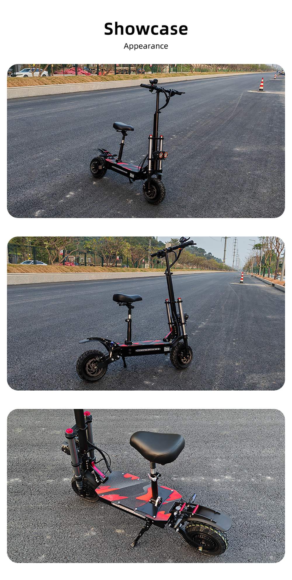 BOYUEDA S3-11 Foldable Electric Scooter, 2*3000W Motor, 60V 38AH Battery, 11-inch Tire, 85km/h