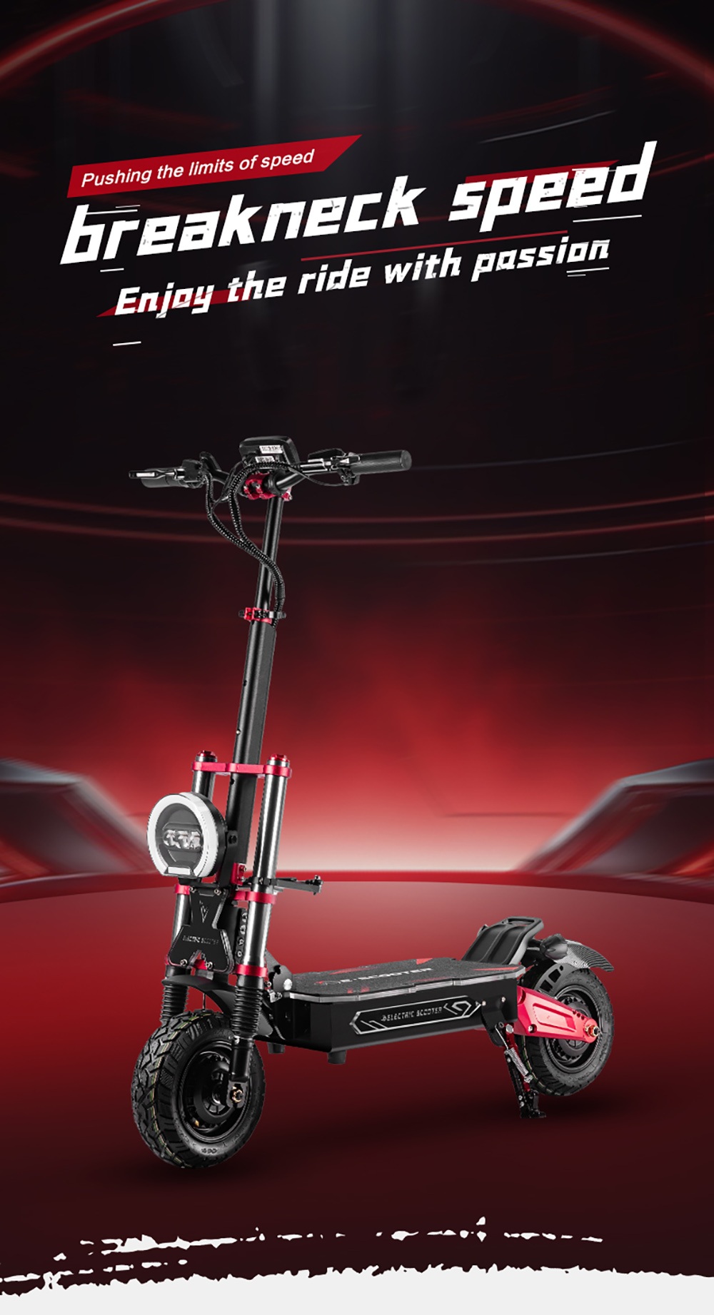 Foldable Electric Scooter BOYUEDA S5-11, 2*3000W Motor, 60V 38AH Battery, 11-inch Tire, 85km/h, 120km Range