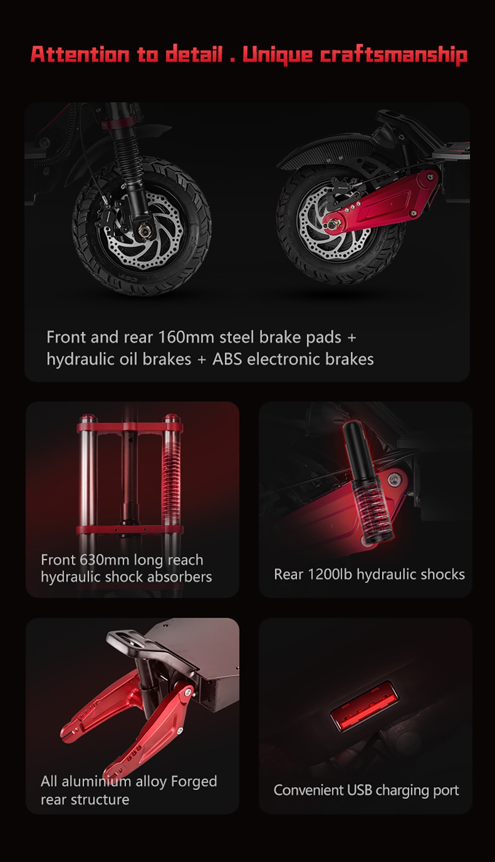 Foldable Electric Scooter BOYUEDA S5-11, 2*3000W Motor, 60V 38AH Battery, 11-inch Tire, 85km/h, 120km Range