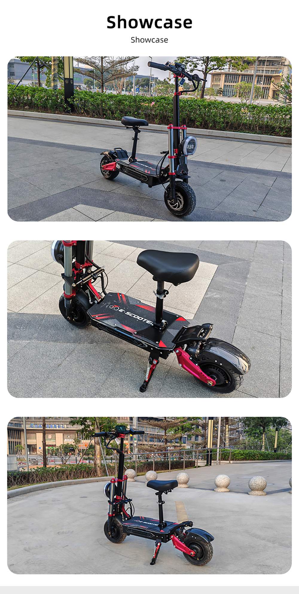 Foldable Electric Scooter BOYUEDA S5-11, 2*3000W Motor, 60V 38AH Battery, 11-inch Tire, 85km/h, 120km Range