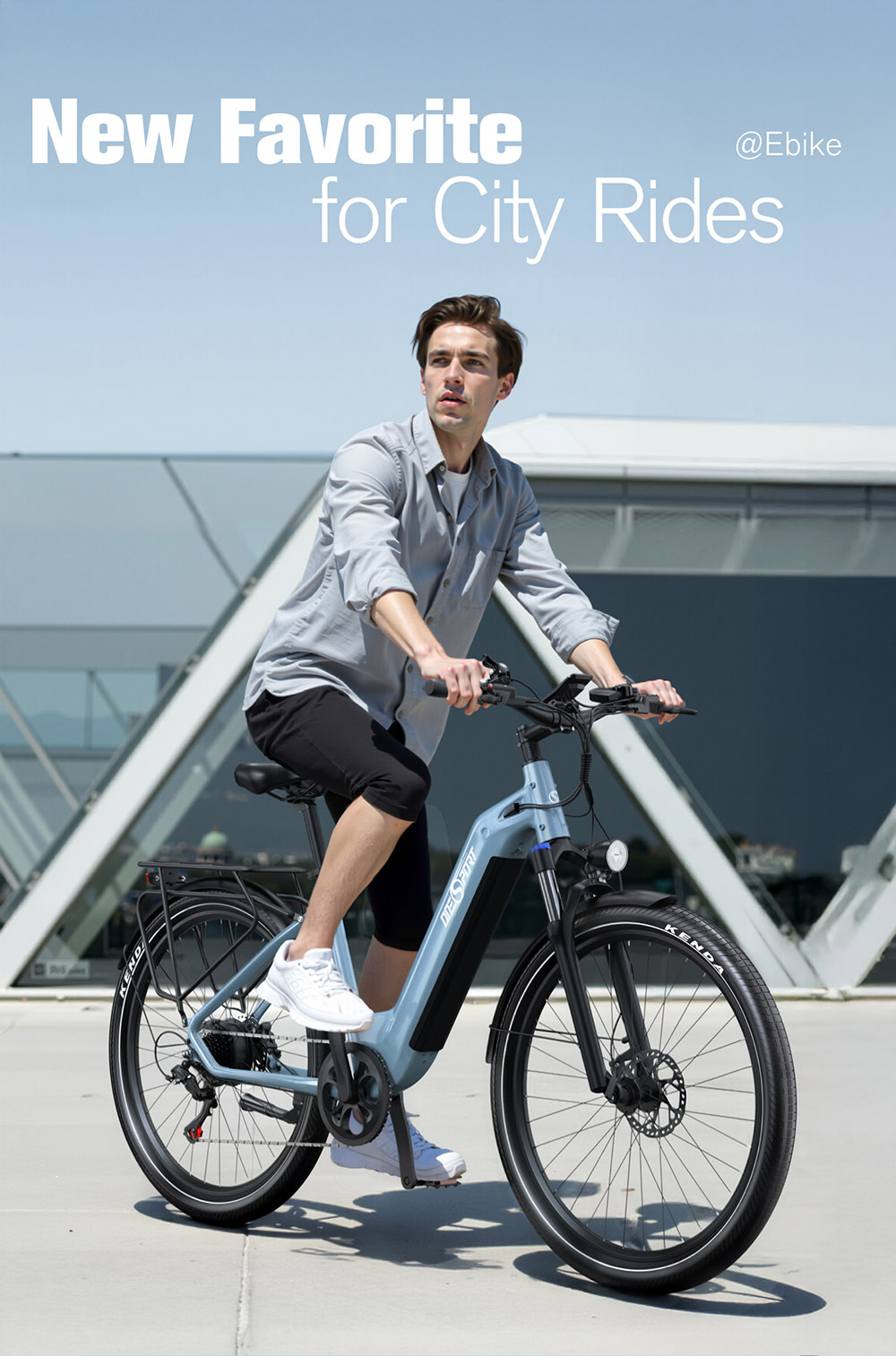 City Elektrische Fiets ONESPORT OT05, 250W Motor, 36V 18.2Ah Batterij, 27.5*2.25-inch Band, 25km/h - Glanzend Blauw