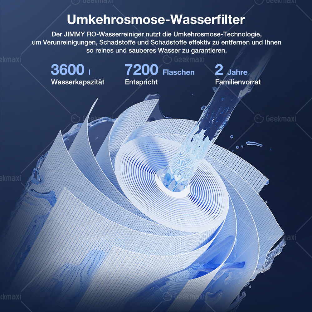 JIMMY R9 Umkehrosmose-Wasserreiniger für die Arbeitsplatte, 7 Temperatureinstellungen, UV-Sterilisationstechnologie, TDS-Monitor