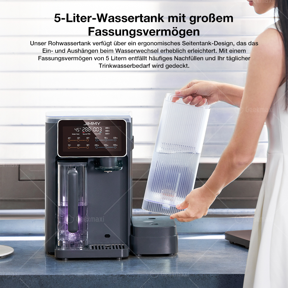 JIMMY R9 Umkehrosmose-Wasserreiniger für die Arbeitsplatte, 7 Temperatureinstellungen, UV-Sterilisationstechnologie, TDS-Monitor