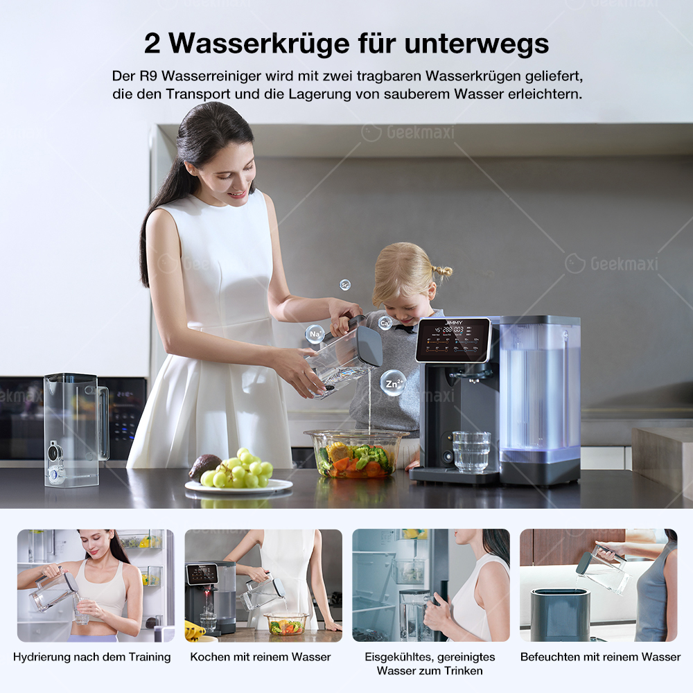 JIMMY R9 Umkehrosmose-Wasserreiniger für die Arbeitsplatte, 7 Temperatureinstellungen, UV-Sterilisationstechnologie, TDS-Monitor