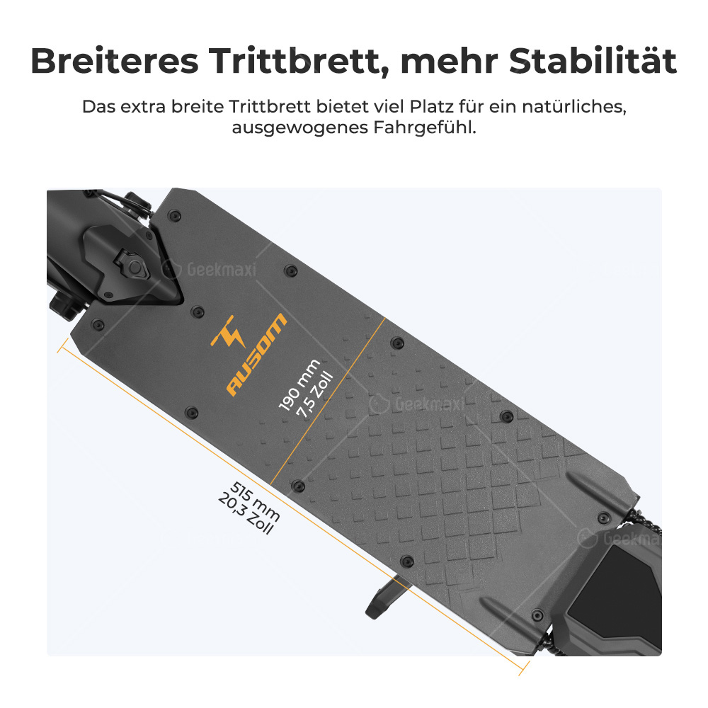 Ausom L1 Max Faltbarer E-Scooter, 1000 W, 48V 20,8Ah, 90 km Reichweite, 50 km/h Höchstgeschwindigkeit
