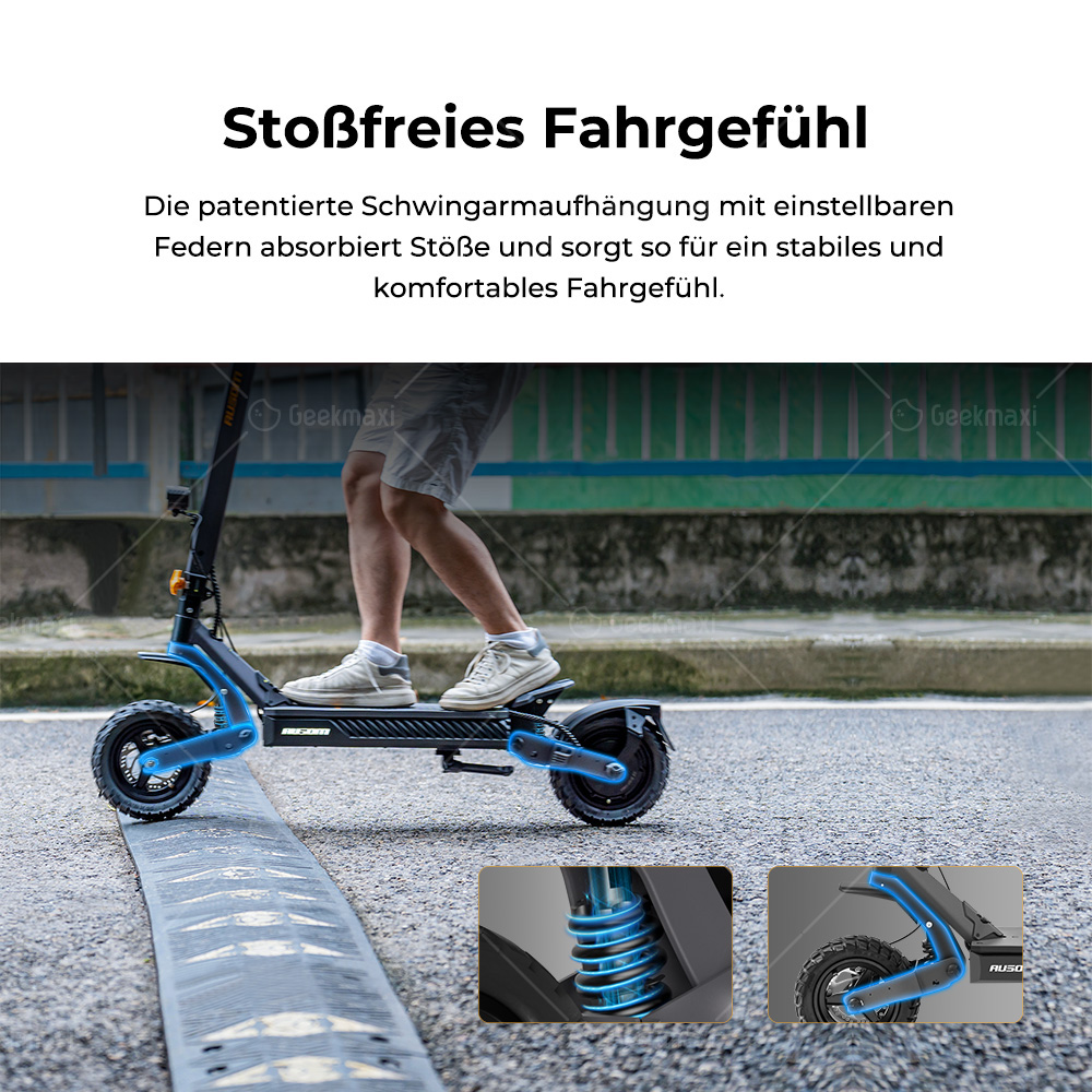 Ausom L1 Max Faltbarer E-Scooter, 1000 W, 48V 20,8Ah, 90 km Reichweite, 50 km/h Höchstgeschwindigkeit