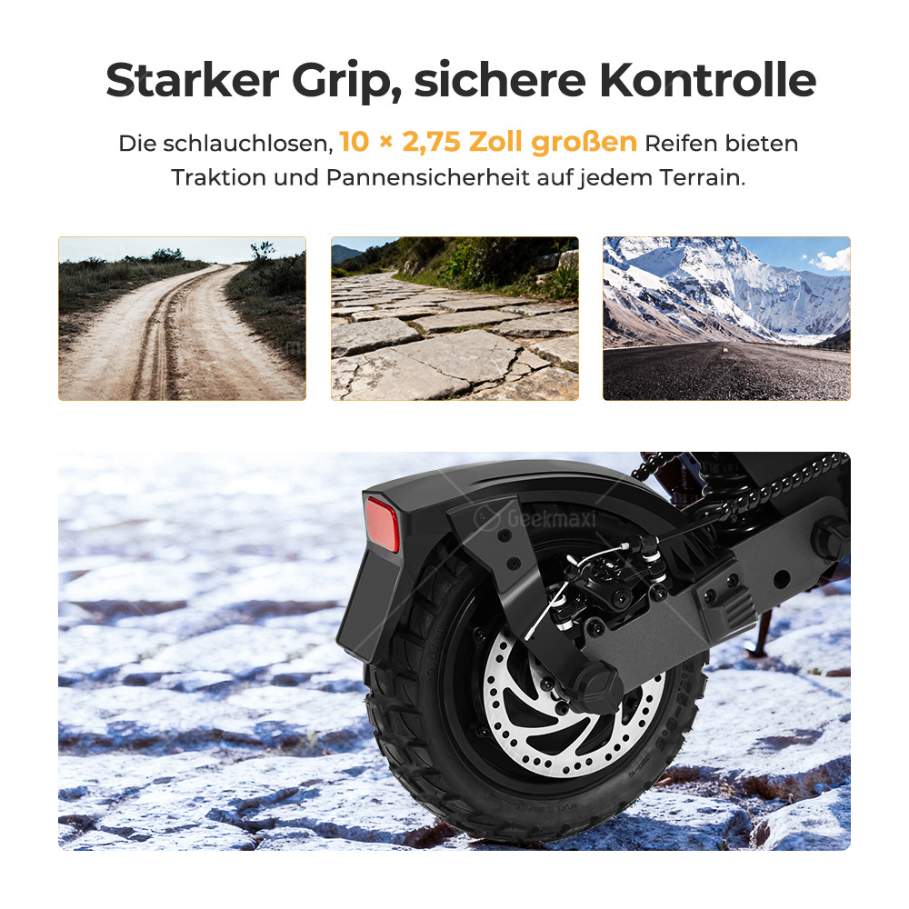 Ausom L1 Max Faltbarer E-Scooter, 1000 W, 48V 20,8Ah, 90 km Reichweite, 50 km/h Höchstgeschwindigkeit