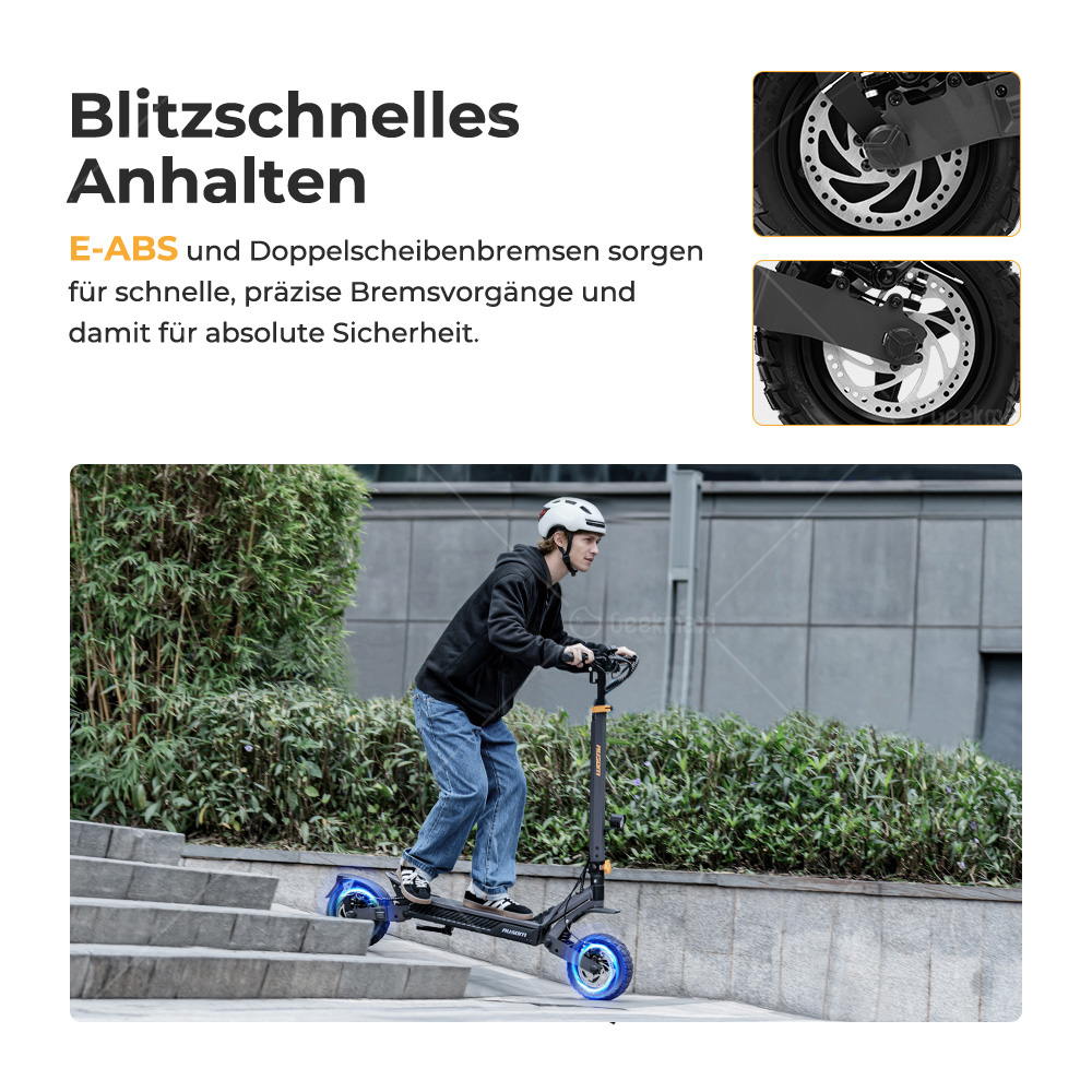 Ausom L1 Max Faltbarer E-Scooter, 1000 W, 48V 20,8Ah, 90 km Reichweite, 50 km/h Höchstgeschwindigkeit