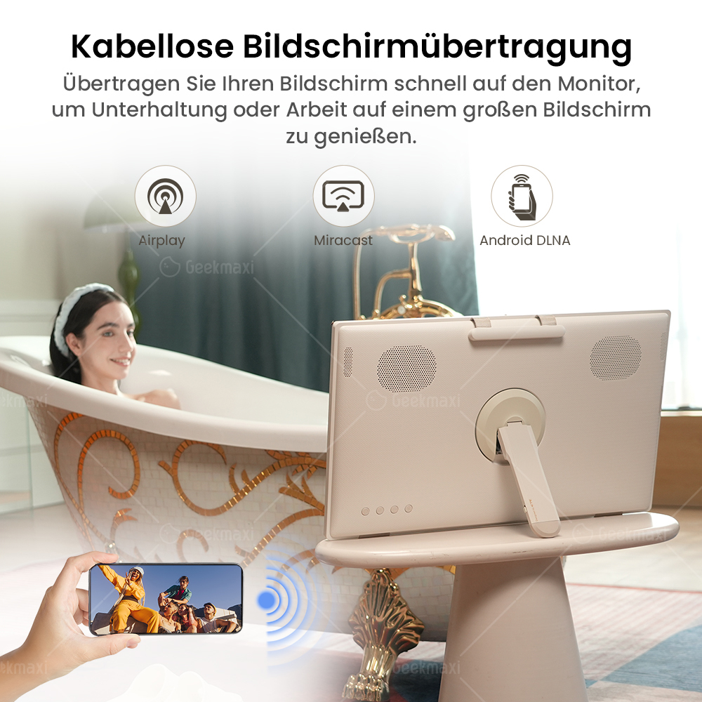 KTC A25Q5 Tragbarer Fernseher, 24,5 Zoll FHD 60Hz, 1920×1080 Auflösung, Touchscreen, 8-MP-Kamera, 4 eingebaute Lautsprecher