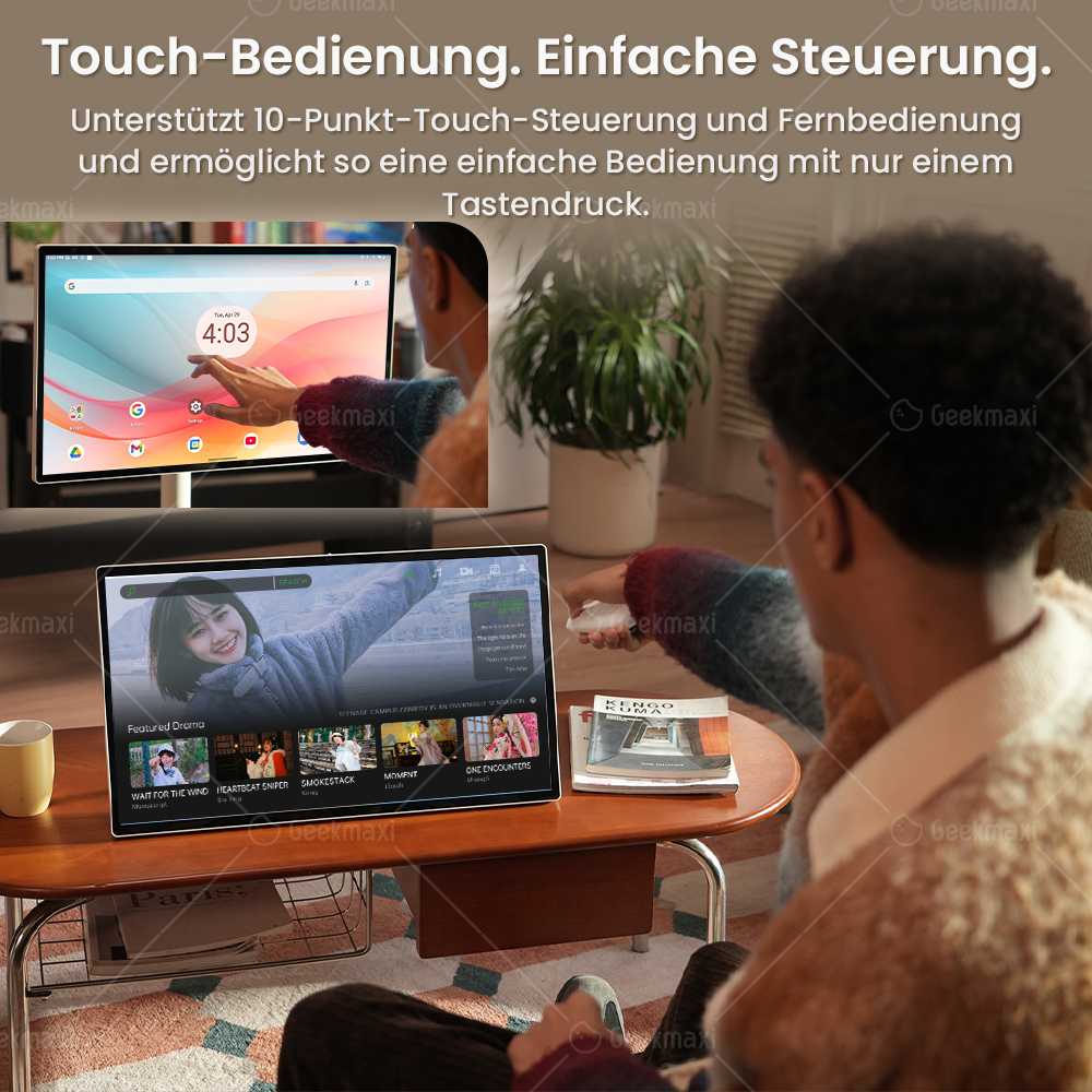 KTC A25Q5 Tragbarer Fernseher, 24,5 Zoll FHD 60Hz, 1920×1080 Auflösung, Touchscreen, 8-MP-Kamera, 4 eingebaute Lautsprecher